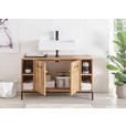 WASCHBECKENUNTERSCHRANK 105/60/40 cm  - Wildeiche/Schwarz, Basics, Holz/Metall (105/60/40cm) - Linea Natura