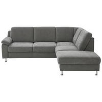 ECKSOFA in Webstoff Dunkelgrau  - Dunkelgrau/Alufarben, Konventionell, Textil/Metall (241/200cm) - Beldomo System