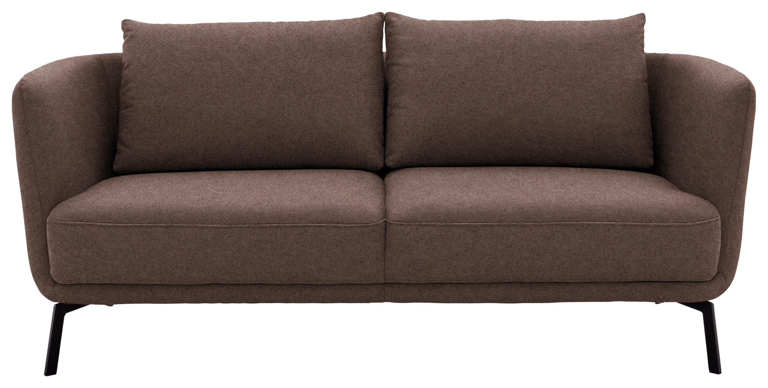 2,5-SITZER  in Flachgewebe Braun  - Schwarz/Braun, Design, Textil/Metall (190/71/91cm) - Schöner Wohnen