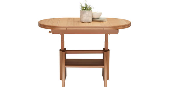 COUCHTISCH Kernbuche furniert 110-130,5/65/56-75 cm oval Kernbuche  - Kernbuche, KONVENTIONELL, Holzwerkstoff/Metall (110-130,5/65/56-75cm) - Venda