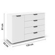 KOMMODE  in 120/81/42 cm  - Dunkelgrau/Weiß, Design, Holzwerkstoff/Metall (120/81/42cm) - Carryhome