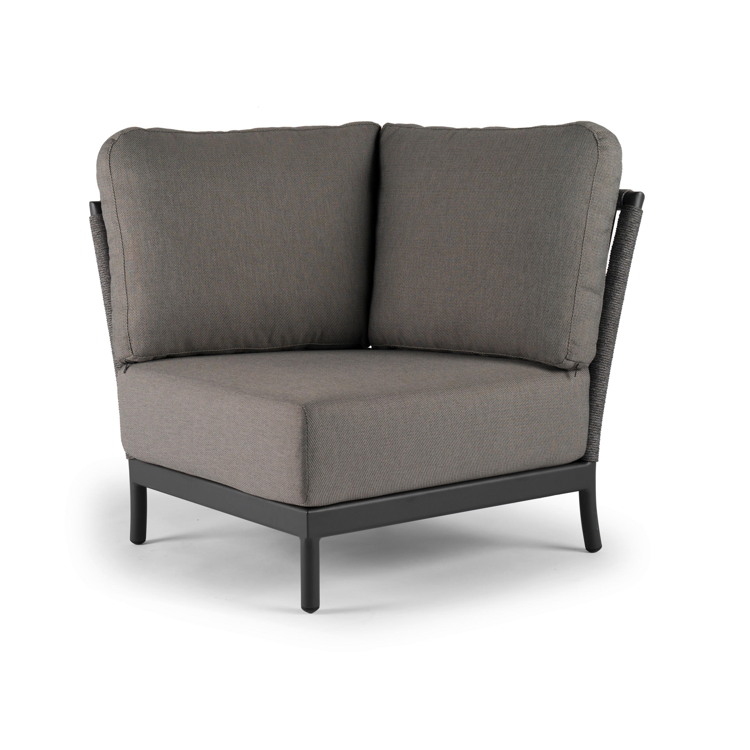 LOUNGEECKTEIL  - Anthrazit, Modern, Textil/Metall (86,5/86,5/73,5cm) - Tierra Outdoor