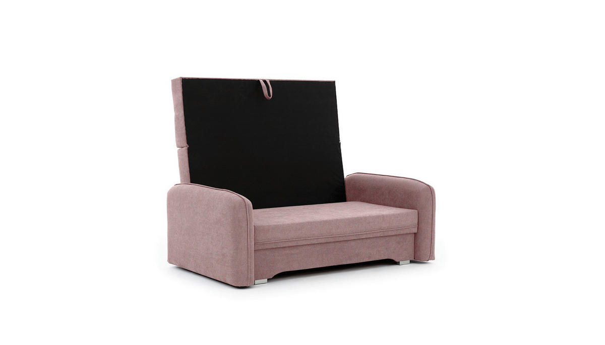 SCHLAFSOFA in Textil Rosa  - Silberfarben/Rosa, Design, Kunststoff/Textil (155/105/75cm) - MID.YOU