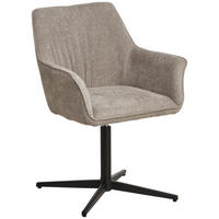 ARMLEHNSTUHL  in Eisen Leinenoptik  - Taupe/Schwarz, KONVENTIONELL, Holz/Textil (60/86.5/61cm) - MID.YOU