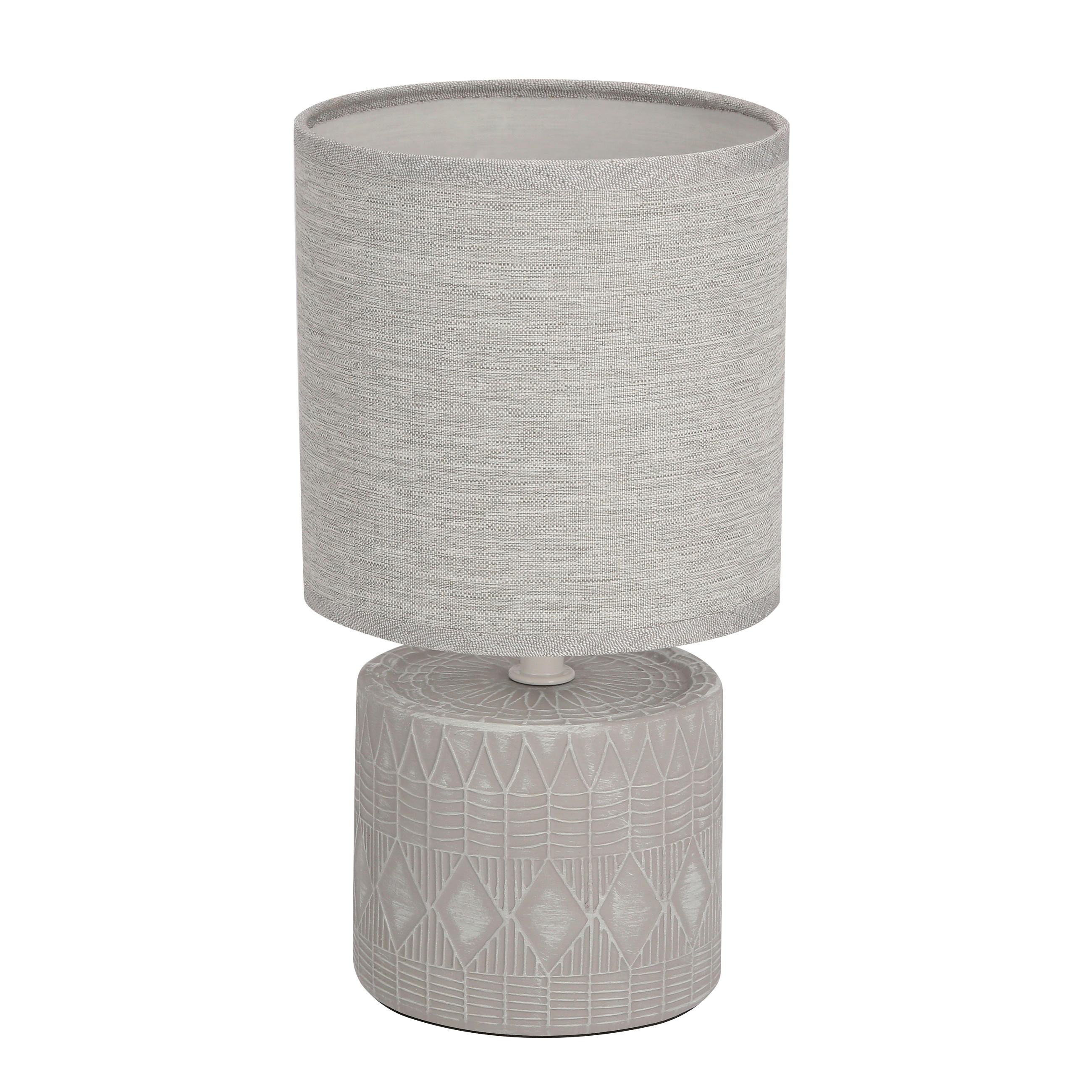 TISCHLEUCHTE Dina 14/14/26 cm  - Grau, KONVENTIONELL, Textil/Metall (14/14/26cm)