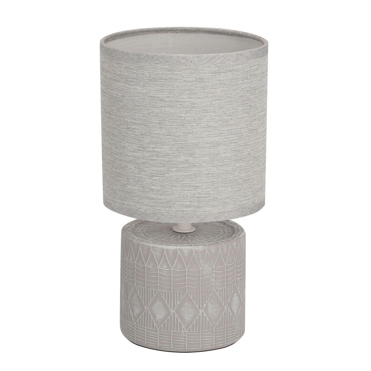 BORDSLAMPA Dina 14/14/26 cm   - grå, Klassisk, metall/textil (14/14/26cm)