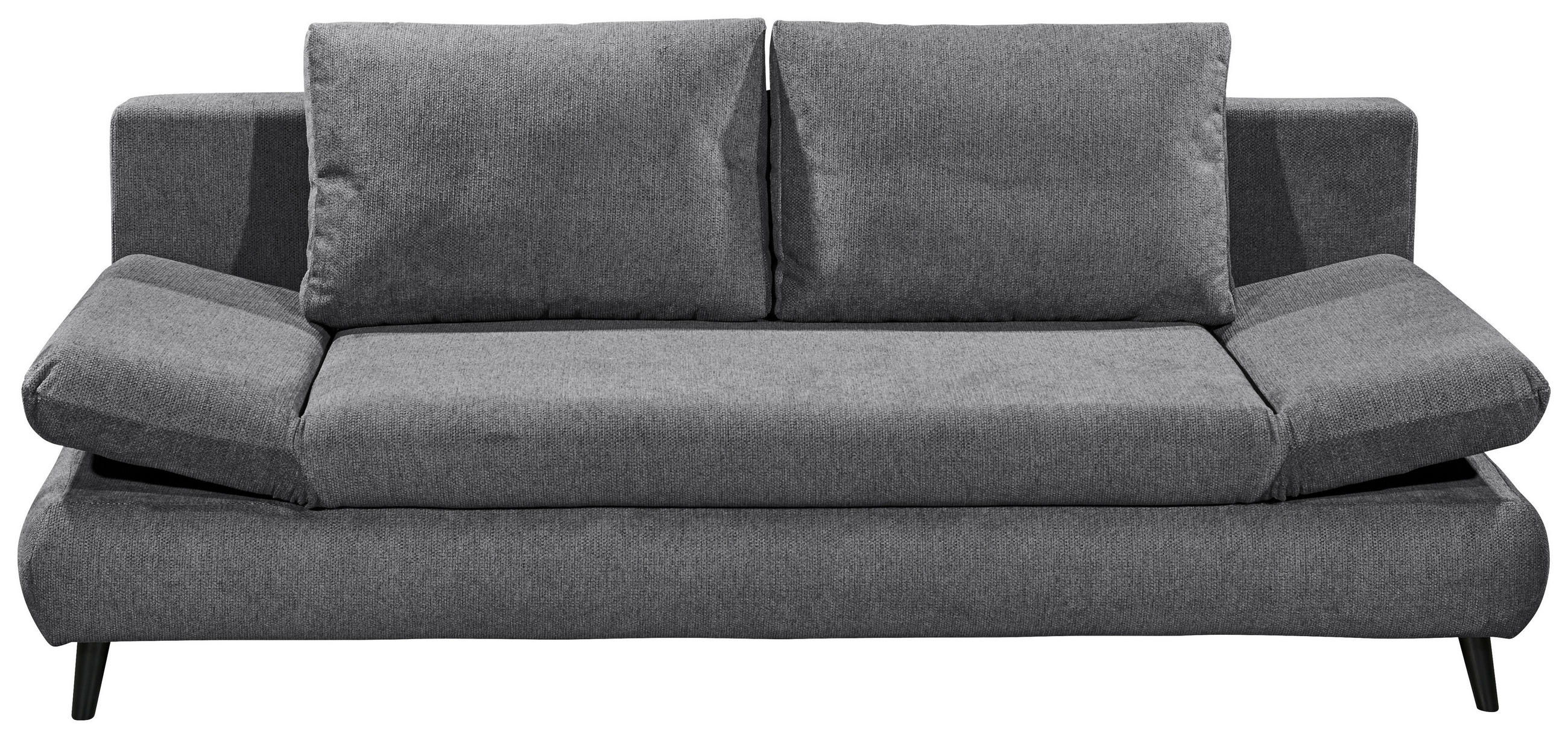 SCHLAFSOFA  mit Schlafen auf Sitzhöhe, Rücken echt Mikrofaser Anthrazit  - Anthrazit/Schwarz, KONVENTIONELL, Kunststoff/Textil (212/88/101cm) - MID.YOU