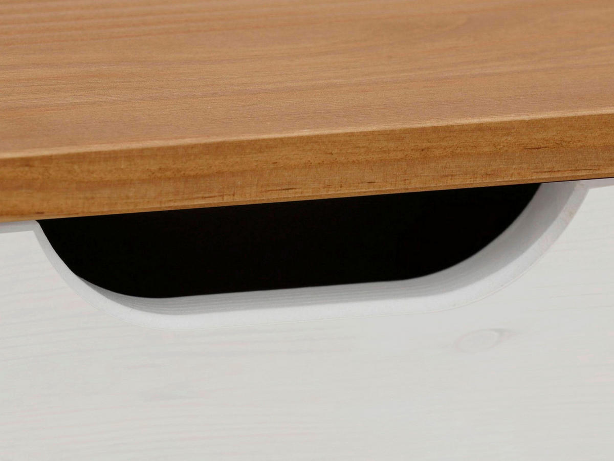 KOMMODE POZNAN, 76/75/39 cm, 3 Schublade(n)  - Weiß/Naturfarben, Design, Holz/Holzwerkstoff (76/75/39cm) - Livetastic