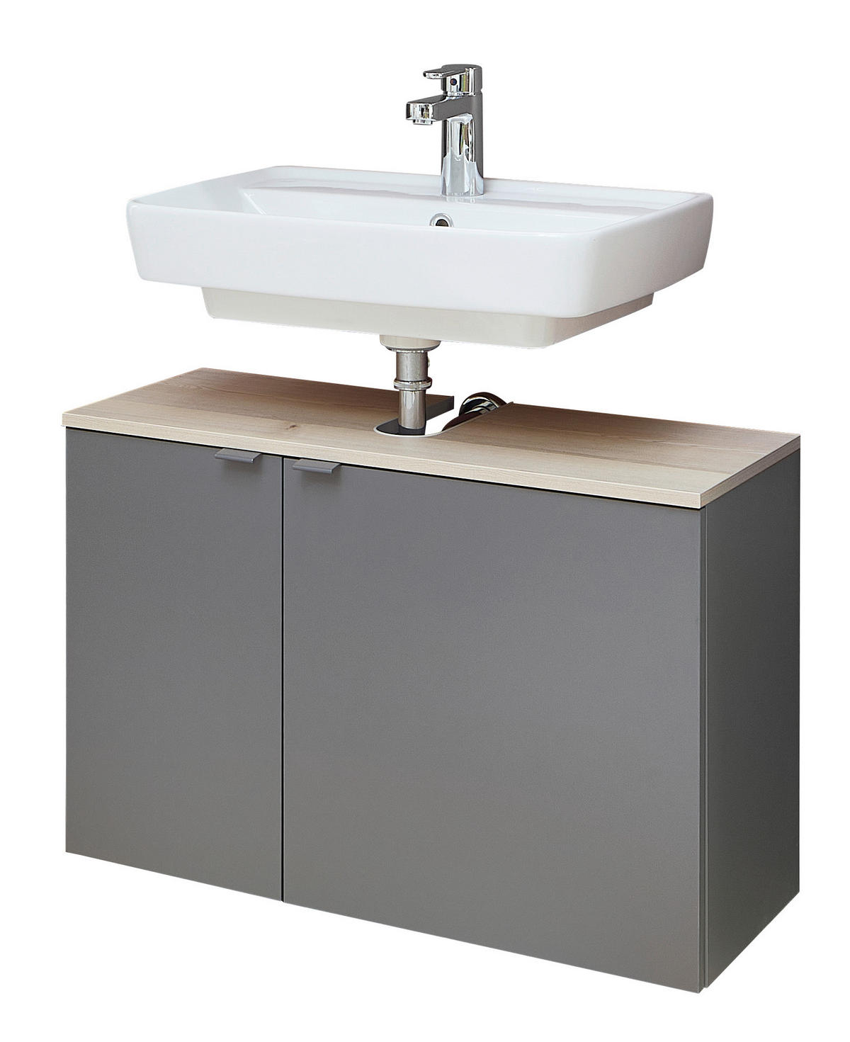 WASCHBECKENUNTERSCHRANK 80/52,9/33 cm  - Dunkelgrau/Pinienfarben, KONVENTIONELL, Holzwerkstoff/Metall (80/52,9/33cm) - Pelipal