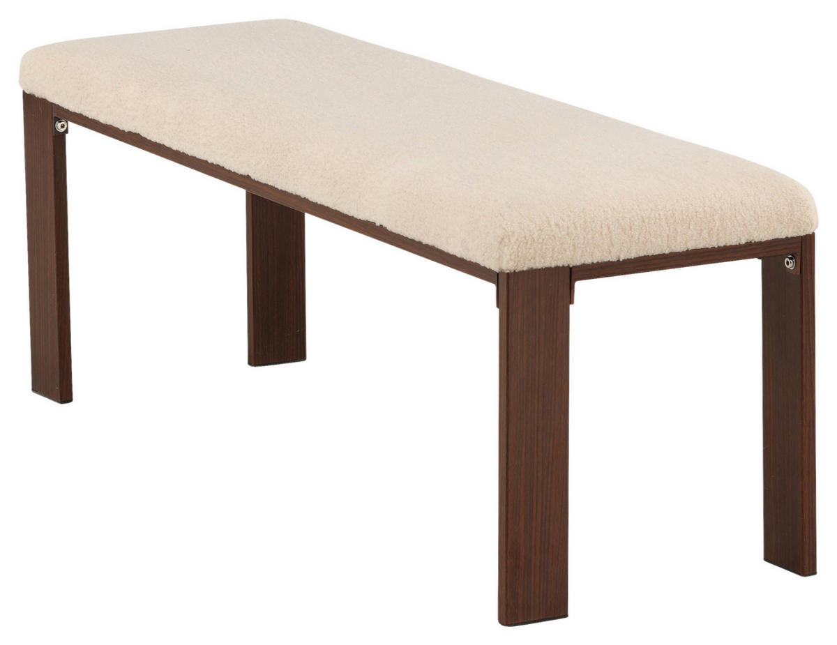 SITZBANK  in 120/50/40 cm  - Walnussfarben/Weiß, Design, Textil/Metall (120/50/40cm) - Livetastic