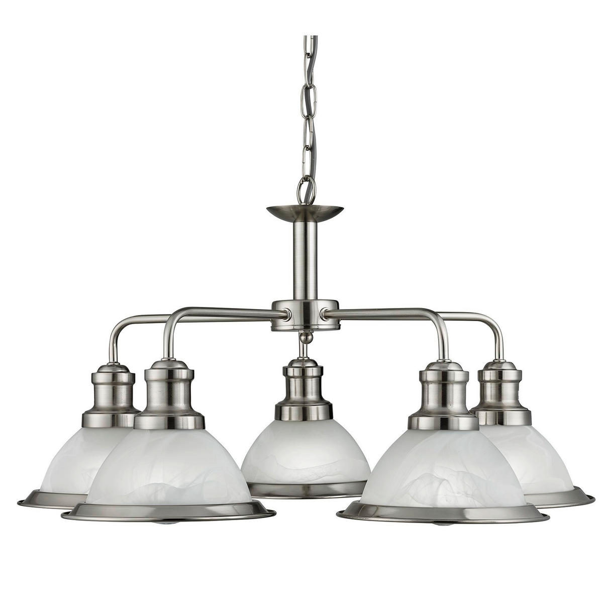 HÄNGELEUCHTE Bistro 63/88 cm   - Silberfarben/Weiß, Design, Glas/Metall (63/88cm) - Searchlight