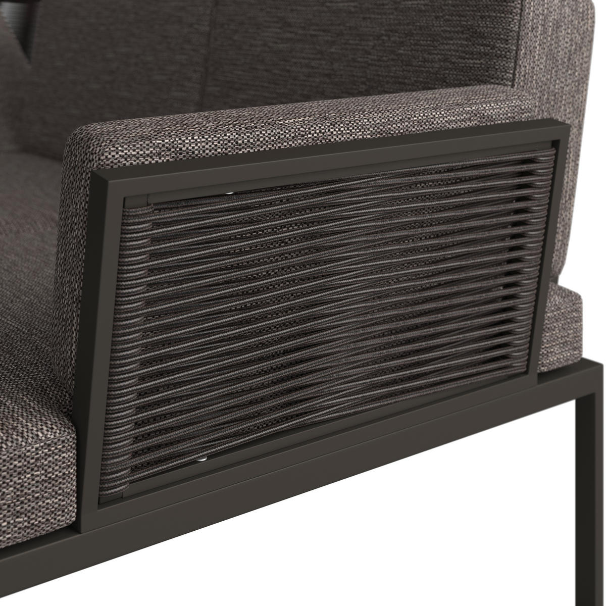 LOUNGE GARNITÚRA 3 részes  280/217 cm   - fekete/sötétszürke, Design, textil/fém (280/217cm) - Amatio
