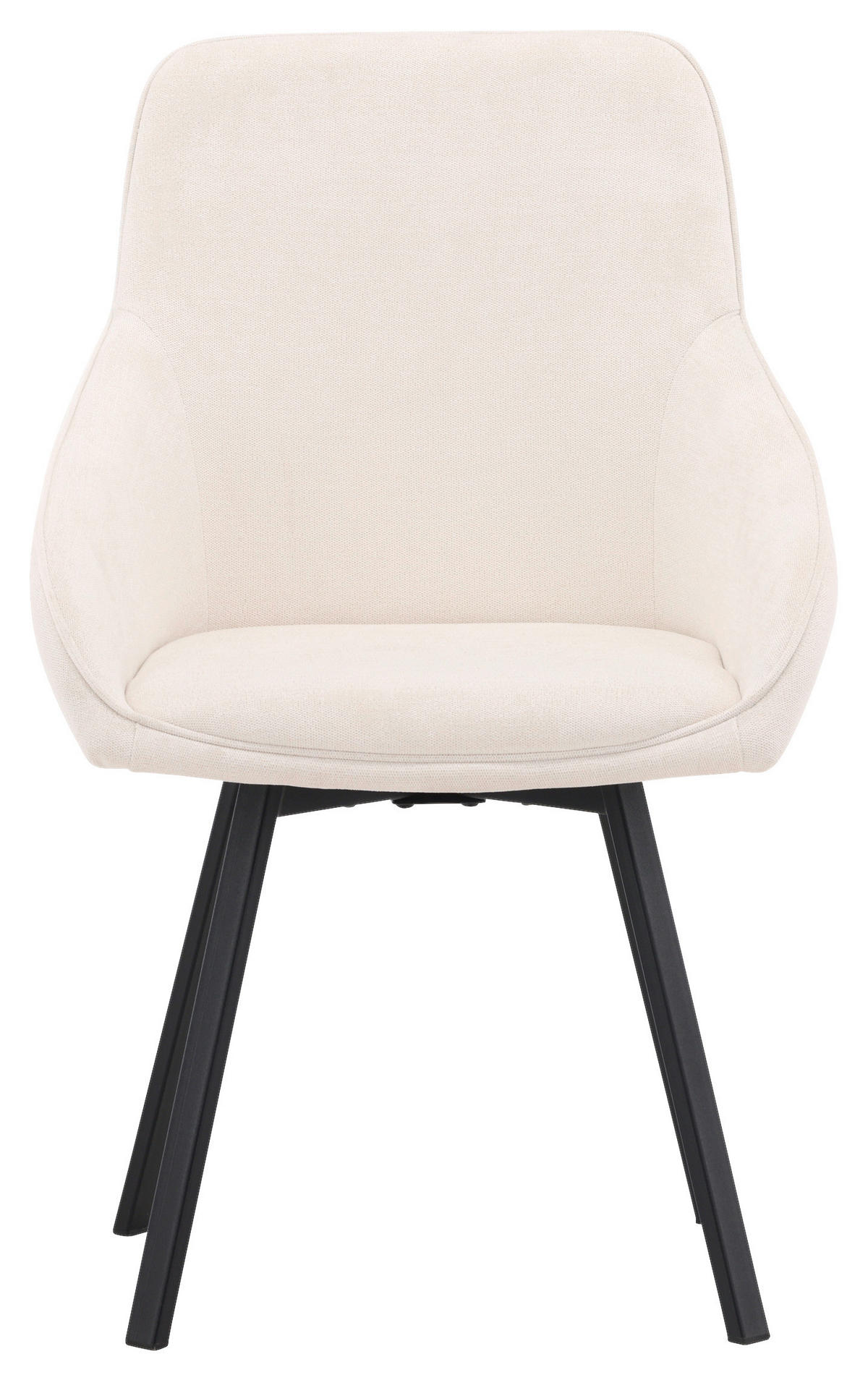 STUHL-SET 2 Stück  in Stahl Textilgeflecht Metall, Textil  - Beige/Schwarz, Design, Textil/Metall (55/88/60cm) - Livetastic
