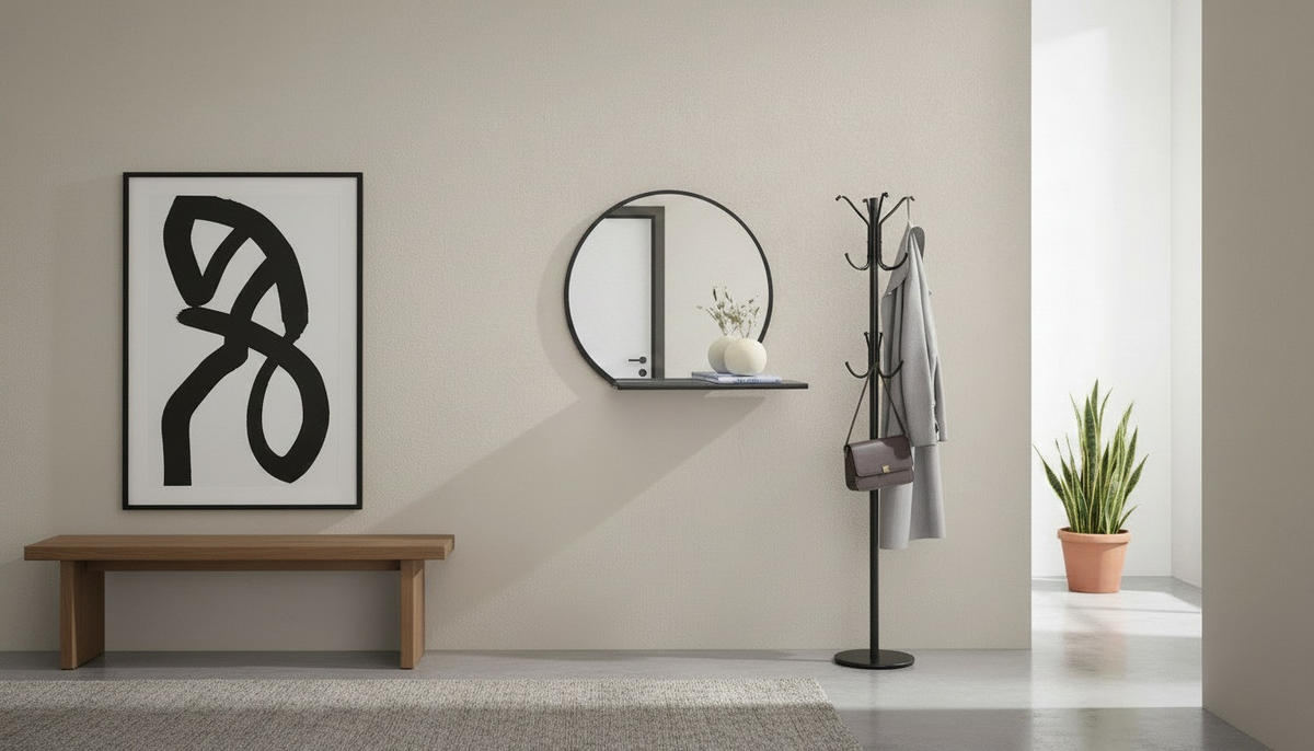 WANDSPIEGEL 65/56/17 cm  - Schwarz, Design, Glas/Holzwerkstoff (65/56/17cm) - Xora