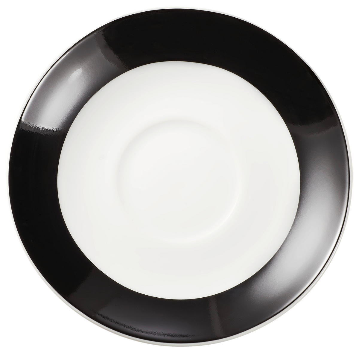 UNTERTASSENSET VARIO    - Schwarz/Weiß, Basics, Keramik (14,5cm) - Van Well