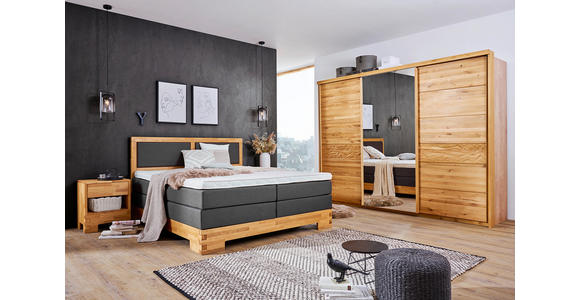 BOXSPRINGBETT 180/200 cm  in Braun, Eichefarben  - Eichefarben/Braun, Natur, Holz/Textil (180/200cm) - Linea Natura