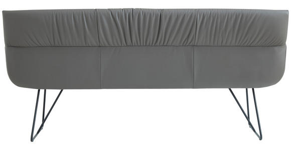 SITZBANK 200/89/66 cm Echtleder Anthrazit, Schwarz  - Anthrazit/Schwarz, Design, Leder/Metall (200/89/66cm) - Dieter Knoll