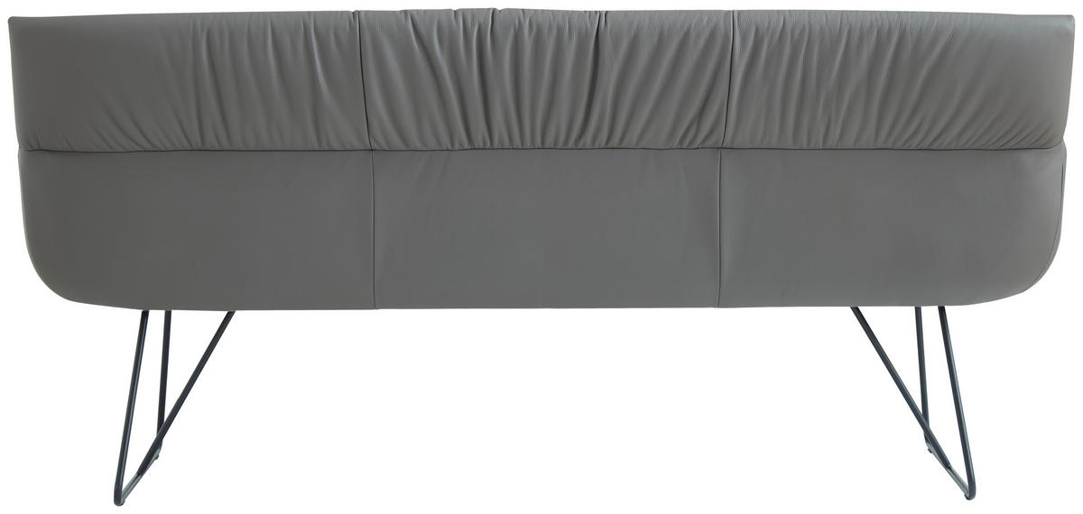 SITZBANK 200/89/66 cm Echtleder Anthrazit, Schwarz  - Anthrazit/Schwarz, Design, Leder/Metall (200/89/66cm) - Dieter Knoll