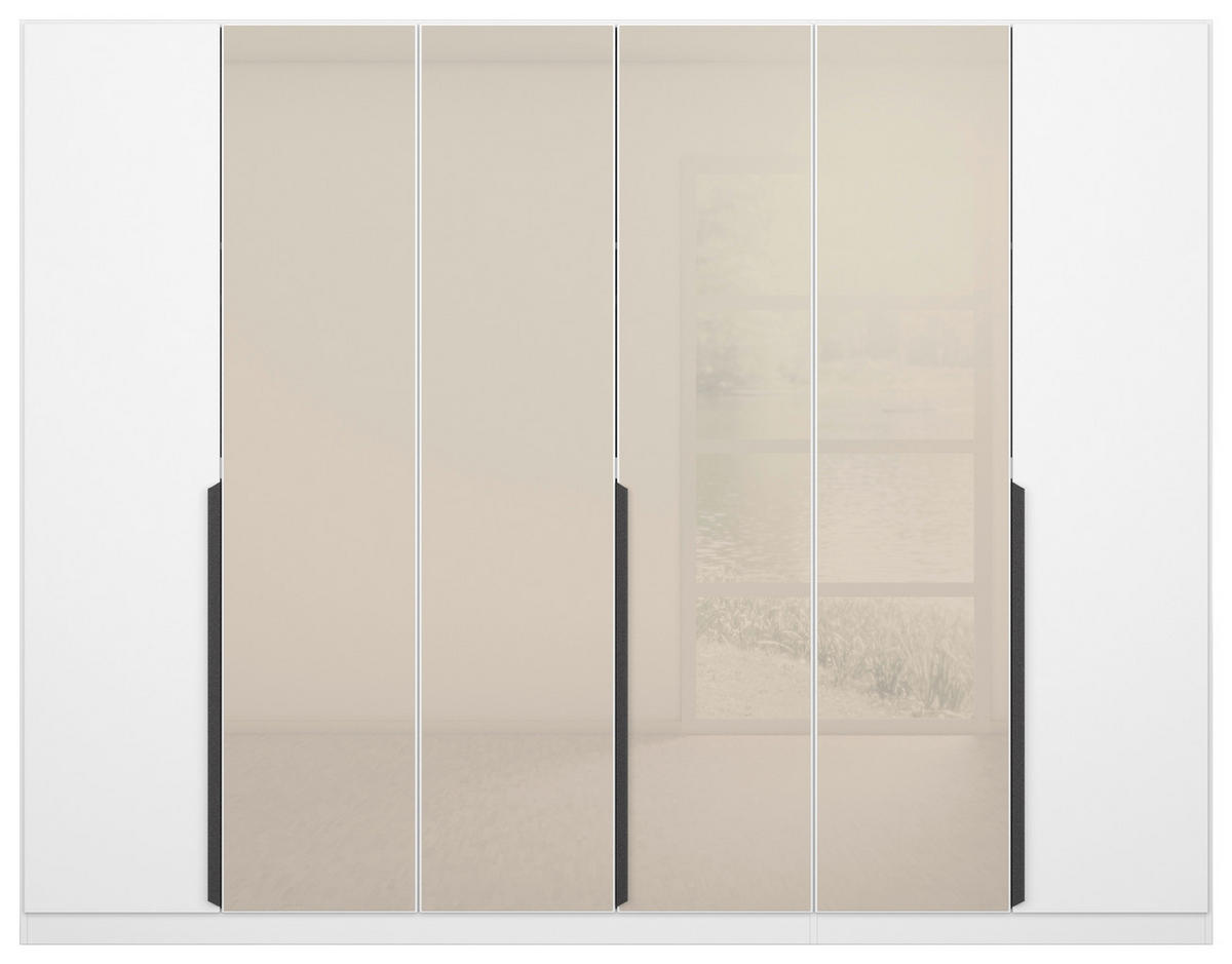 DREHTÜRENSCHRANK  in Weiß, Champagner  - Champagner/Weiß, MODERN, Glas/Holzwerkstoff (271/210/54cm) - Rauch Möbel