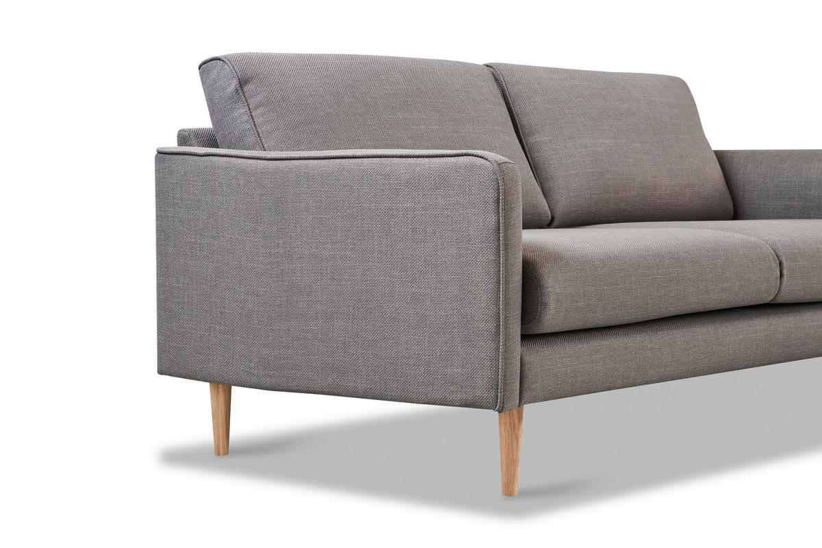 3-SITS SOFFA i grå  - grå/naturfärgad, Design, trä/textil (197/82,5/92cm) - Best Price