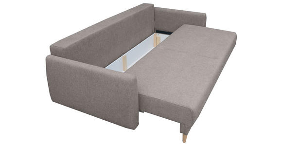 SCHLAFSOFA Webstoff Greige  - Greige/Buchefarben, KONVENTIONELL, Holz/Textil (220/90/95cm) - Carryhome