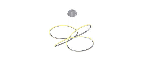 LED-HÄNGELEUCHTE 84,5/150 cm  - Silberfarben, Design, Kunststoff/Metall (84,5/150cm) - Novel