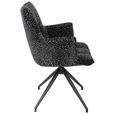 ARMLEHNSTUHL  Stoffauswahl, Sitzfläche 360° drehbar, automatische Rückholfunktion Jacquard  - Schwarz/Grau, Design, Textil/Metall (59/89.5/63cm) - Novel