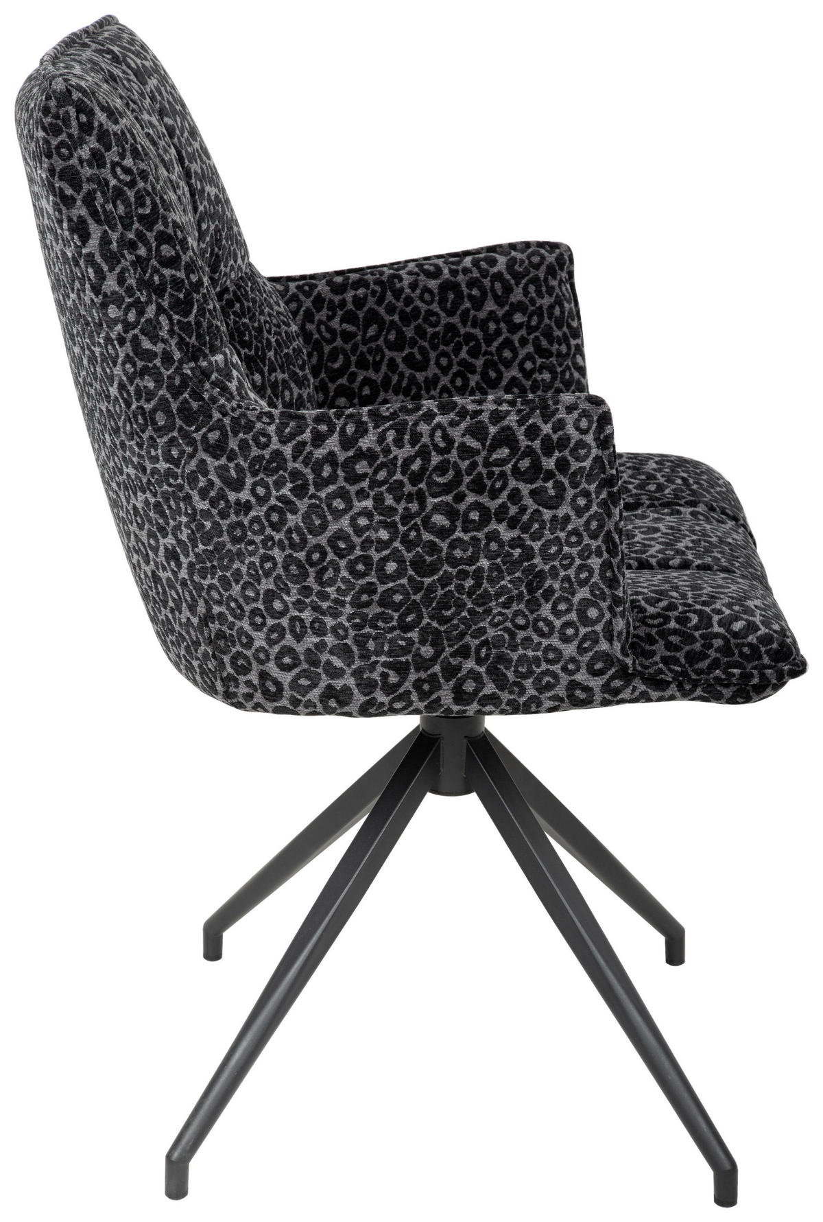 ARMLEHNSTUHL  in Eisen Jacquard  - Schwarz/Grau, Design, Textil/Metall (59/89.5/63cm) - Novel