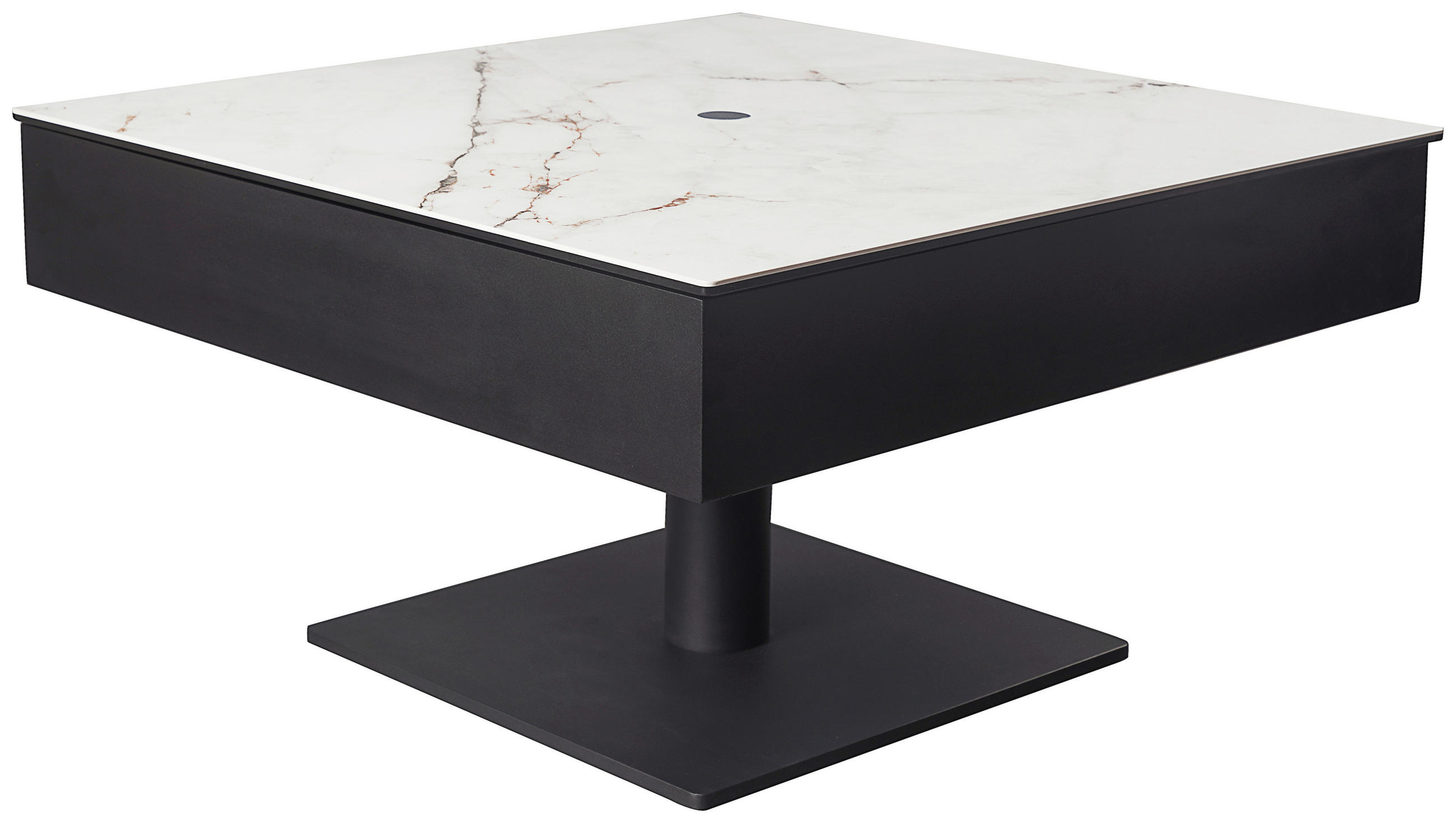 E-shop Dieter Knoll KONFERENČNÝ STOLÍK, čierna, biela, kov, sklo, keramika, kompozitné drevo, 75/75/42-57 cm
