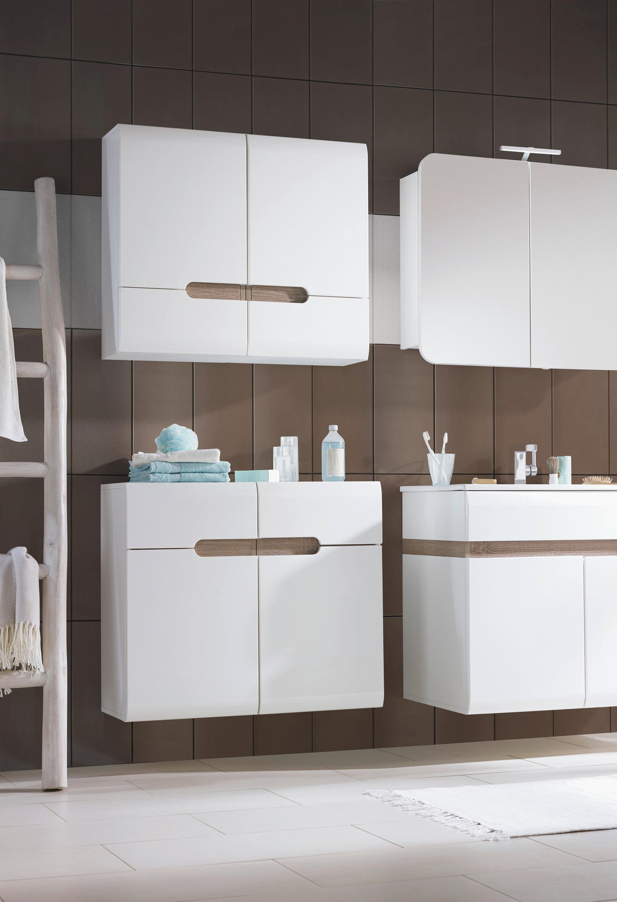 ELEMENT S OGLEDALOM   - bijela, Moderno, drvni materijal (80/69/16cm) - Xora