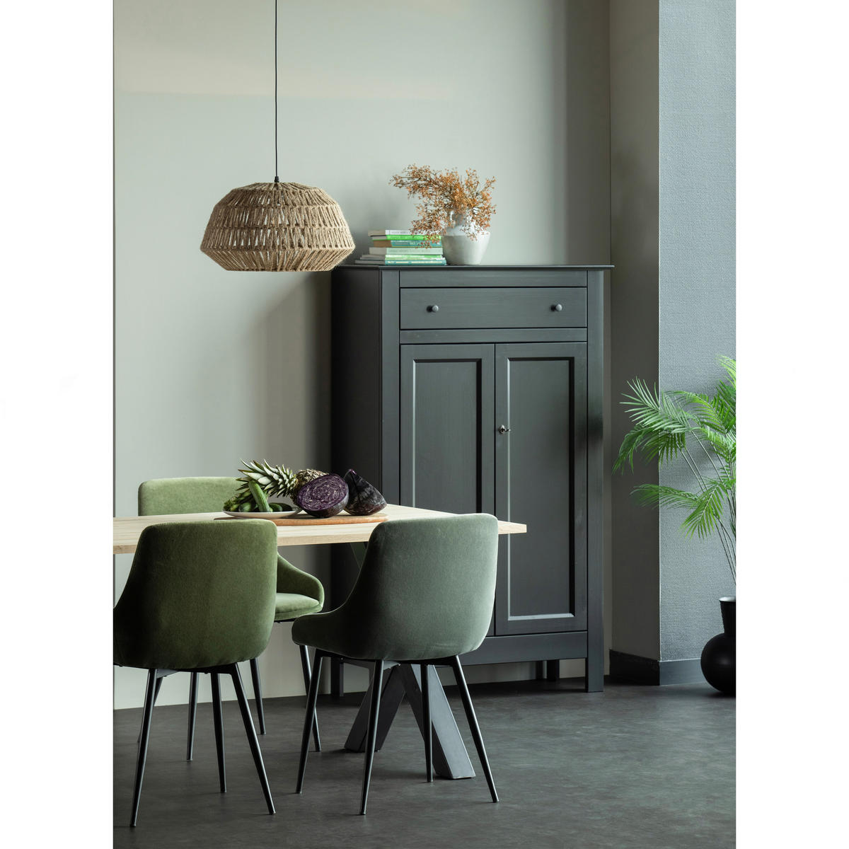 ESSTISCH in Holz 220/90/75 cm   - Eichefarben/Schwarz, Design, Holz/Metall (220/90/75cm) - Livetastic