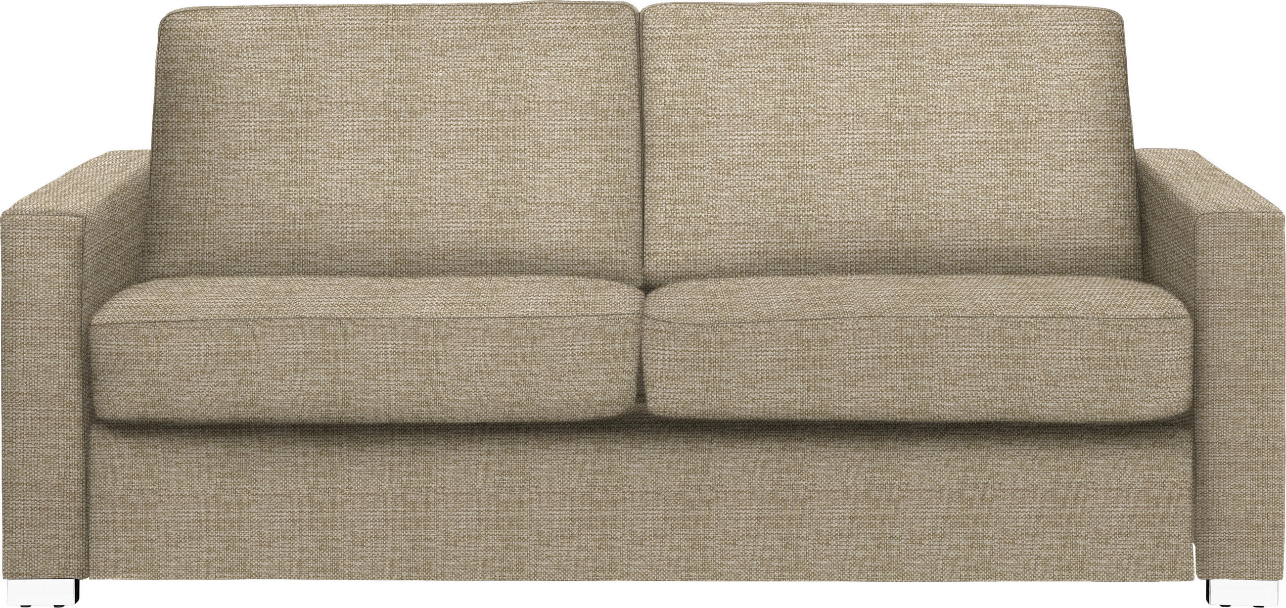 SCHLAFSOFA Webstoff Beige  - Chromfarben/Beige, KONVENTIONELL, Textil/Metall (188/86/97cm) - Novel