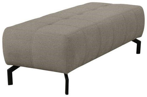 HOCKER Webstoff Grau  - Schwarz/Grau, Design, Textil/Metall (153/45/62cm) - MID.YOU