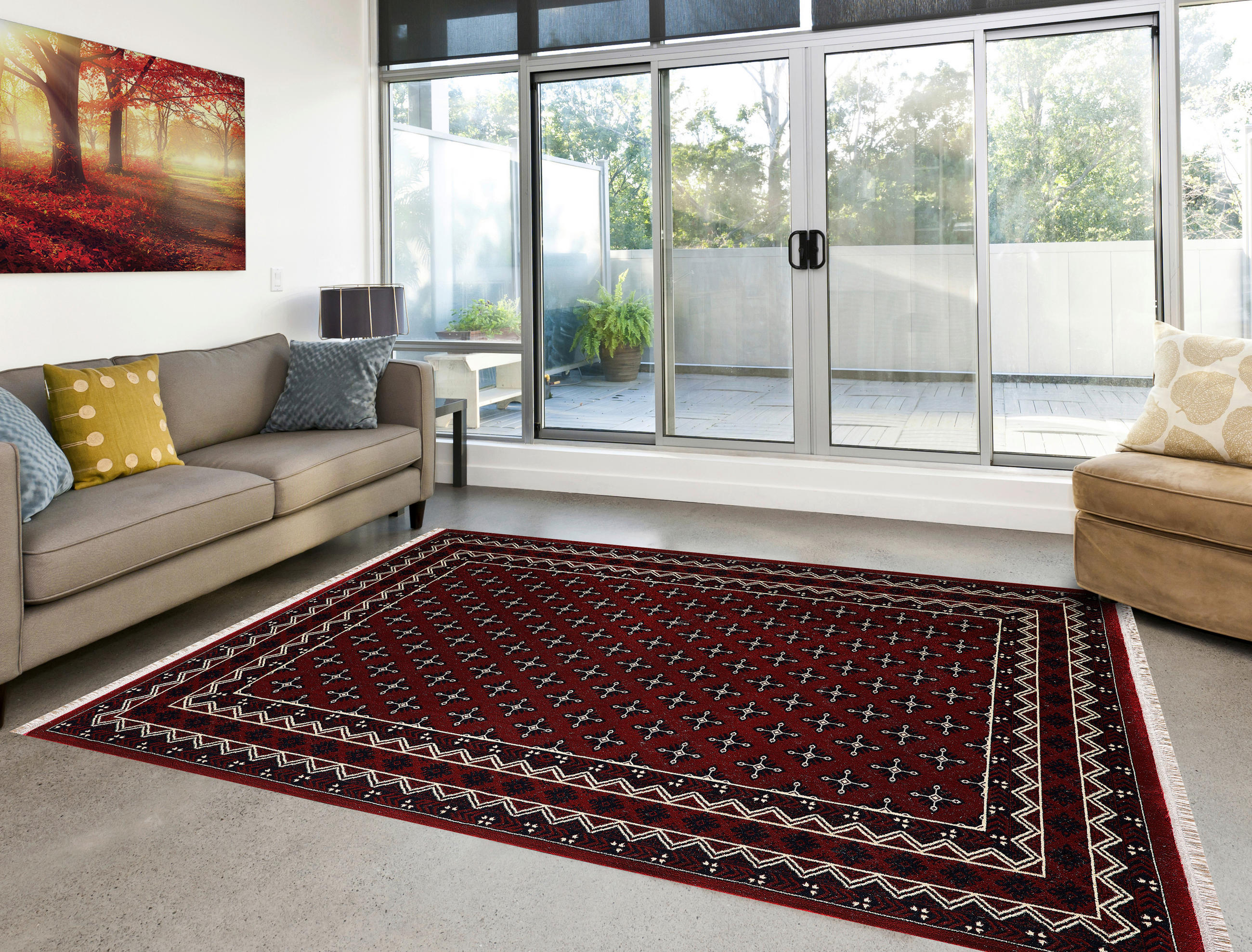 WEBTEPPICH 80/150 cm Semerkand Dunkelrot  - Dunkelrot, LIFESTYLE, Textil (80/150cm)