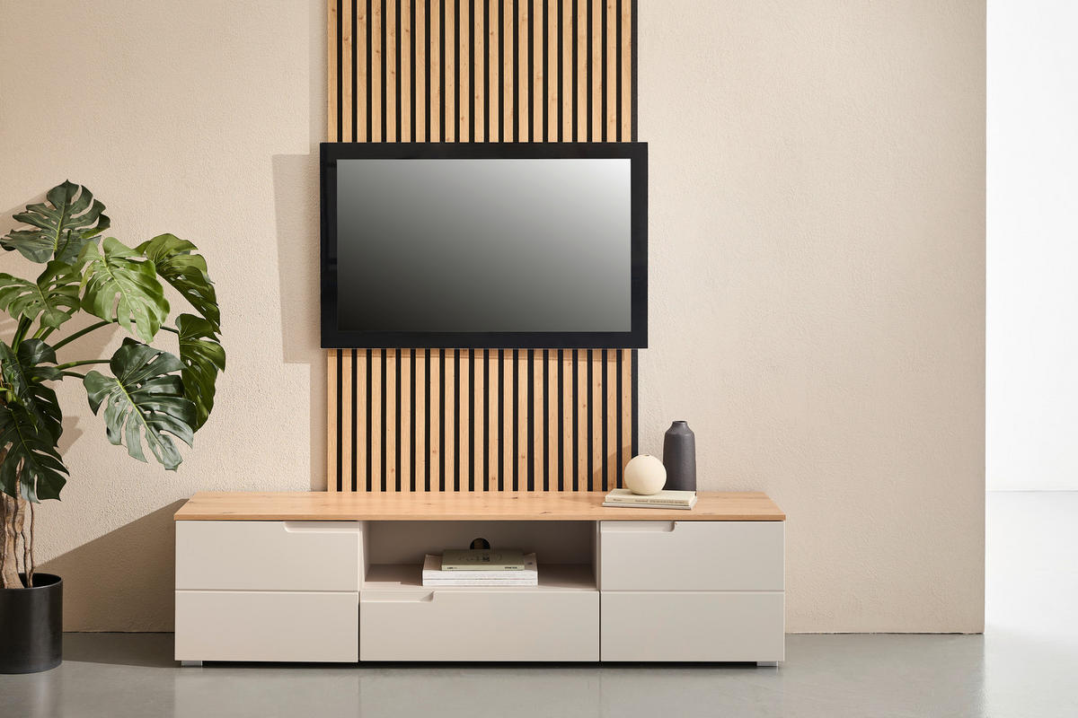 AKUSTIKPANEEL Echtholz, Nachbildung 30,5/132,5/2,1 cm 4 Stück  - Schwarz/Eiche Artisan, Trend, Holz/Holzwerkstoff (30,5/132,5/2,1cm) - Boxxx