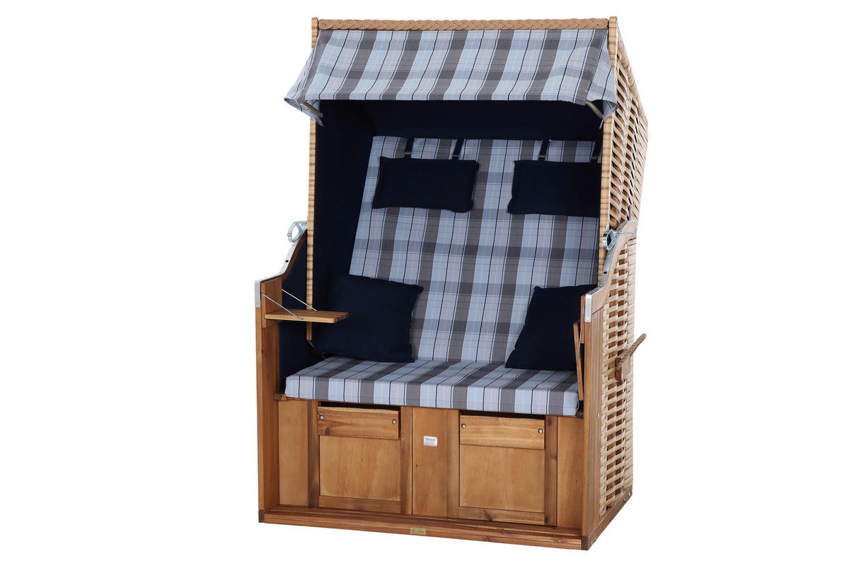 STRANDKORB - Blau, KONVENTIONELL, Holz/Kunststoff (120/80/165cm) - Siena Garden