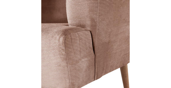 SESSEL in Cord Rosa  - Buchefarben/Rosa, Design, Holz/Textil (85/71/80cm) - Hom`in