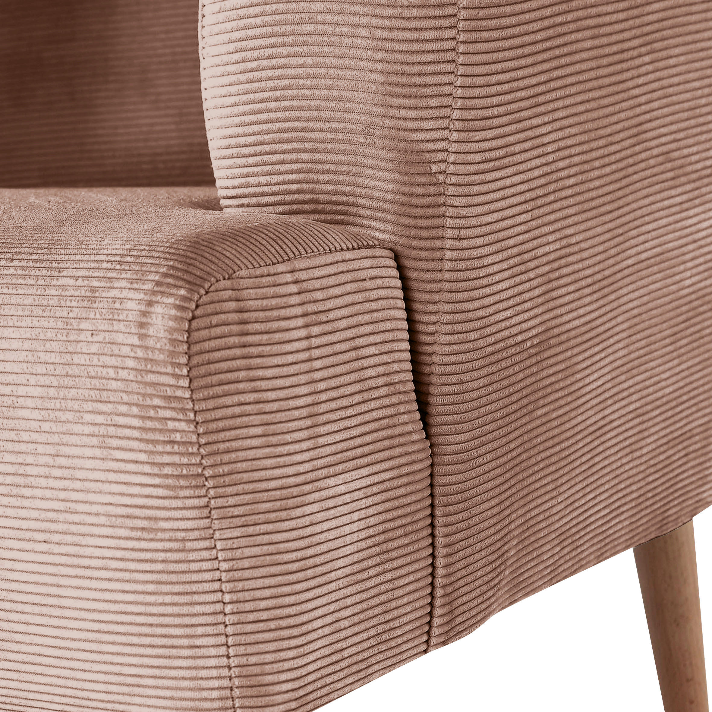 FÅTÖLJ i textil rosa  - bokfärgad/rosa, Design, trä/textil (85/71/80cm) - MID.YOU