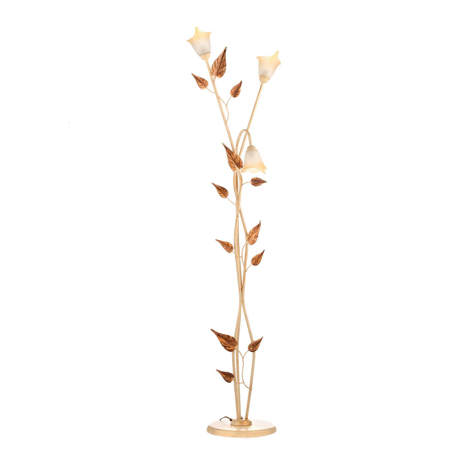 STEHLEUCHTE 55/55/175 cm    - Beige/Weiß, Natur, Glas/Metall (55/55/175cm)