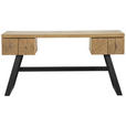 SCHREIBTISCH 150/60/76 cm  in Schwarz, Eichefarben  - Eichefarben/Schwarz, Design, Holzwerkstoff/Metall (150/60/76cm) - Venda