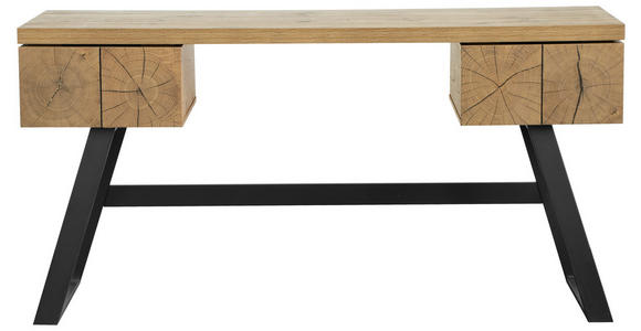 SCHREIBTISCH 150/60/76 cm in Schwarz, Eichefarben - Eichefarben/Schwarz, Design, Holzwerkstoff/Metall (150/60/76cm) - Venda