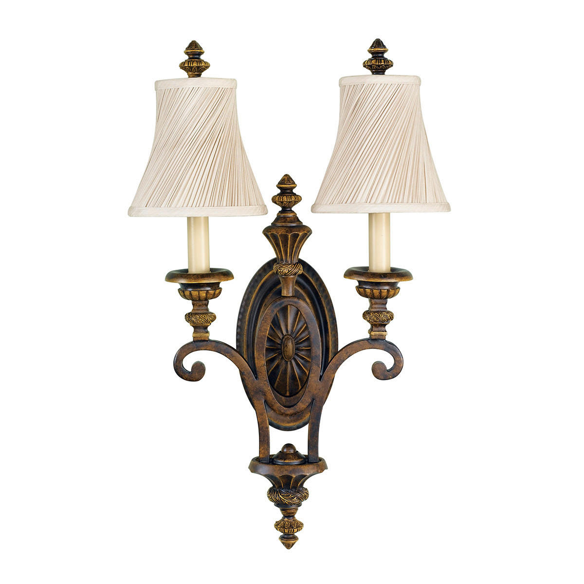NÁSTENNÉ SVIETIDLO, 36,8/18,4/61 cm - hnedá, Konventionell, kov (36,8/18,4/61cm) - Elstead Lighting