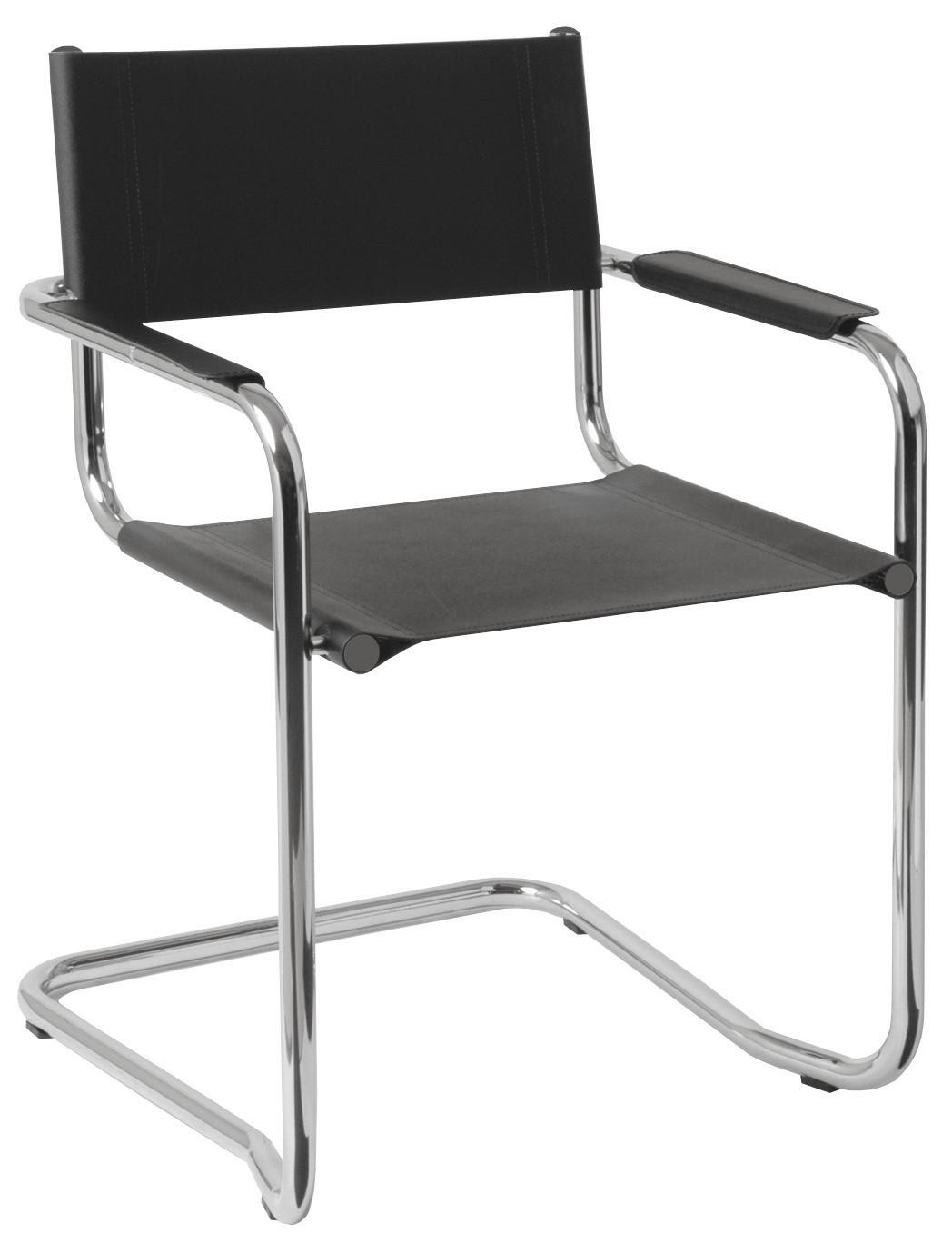 Schwingstuhl Logo Lederlook Schwarz Bis 90 Kg