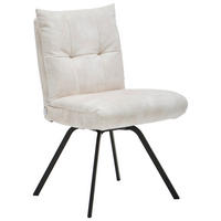 STUHL Velours  - Creme/Schwarz, Design, Textil/Metall (50/82/68cm) - Welnova