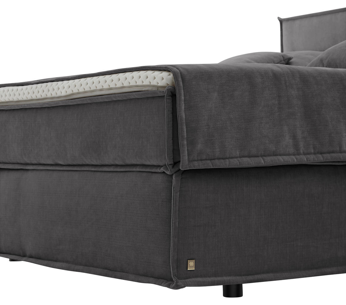 BOXSPRINGBETT 200/200 cm  in Grau  - Schwarz/Grau, Design, Textil (200/200cm) - Musterring