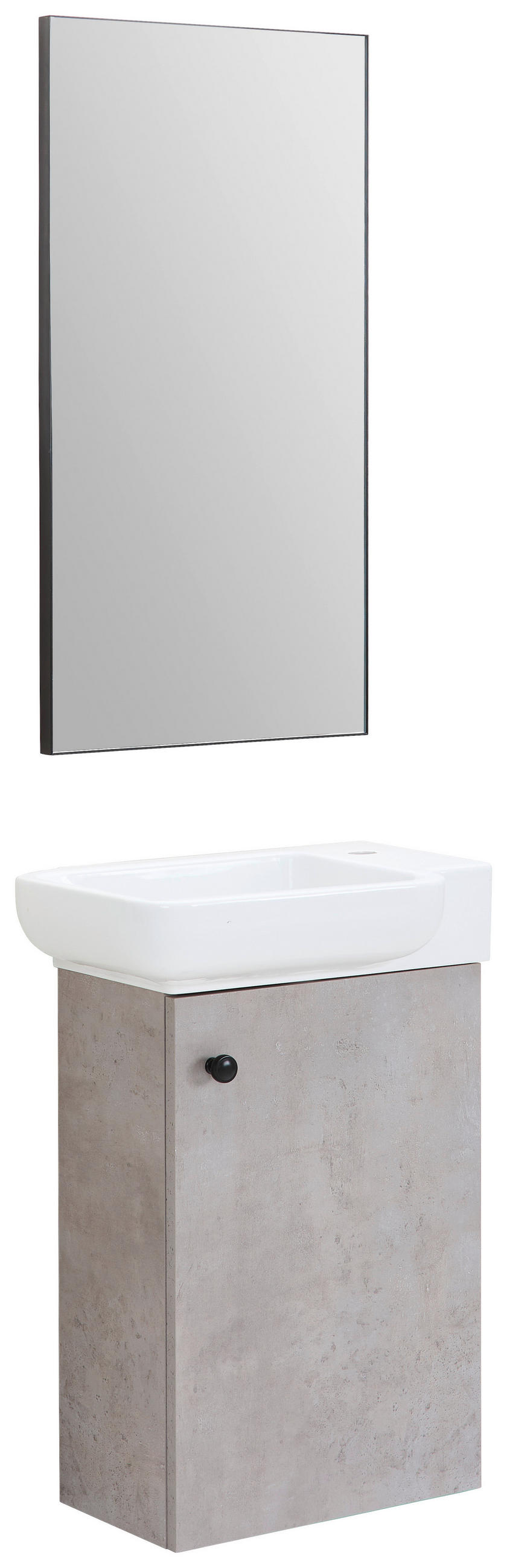 GÄSTEBAD 55 cm  - Weiß Hochglanz/Schwarz, MODERN, Keramik/Holzwerkstoff (55cm) - MID.YOU