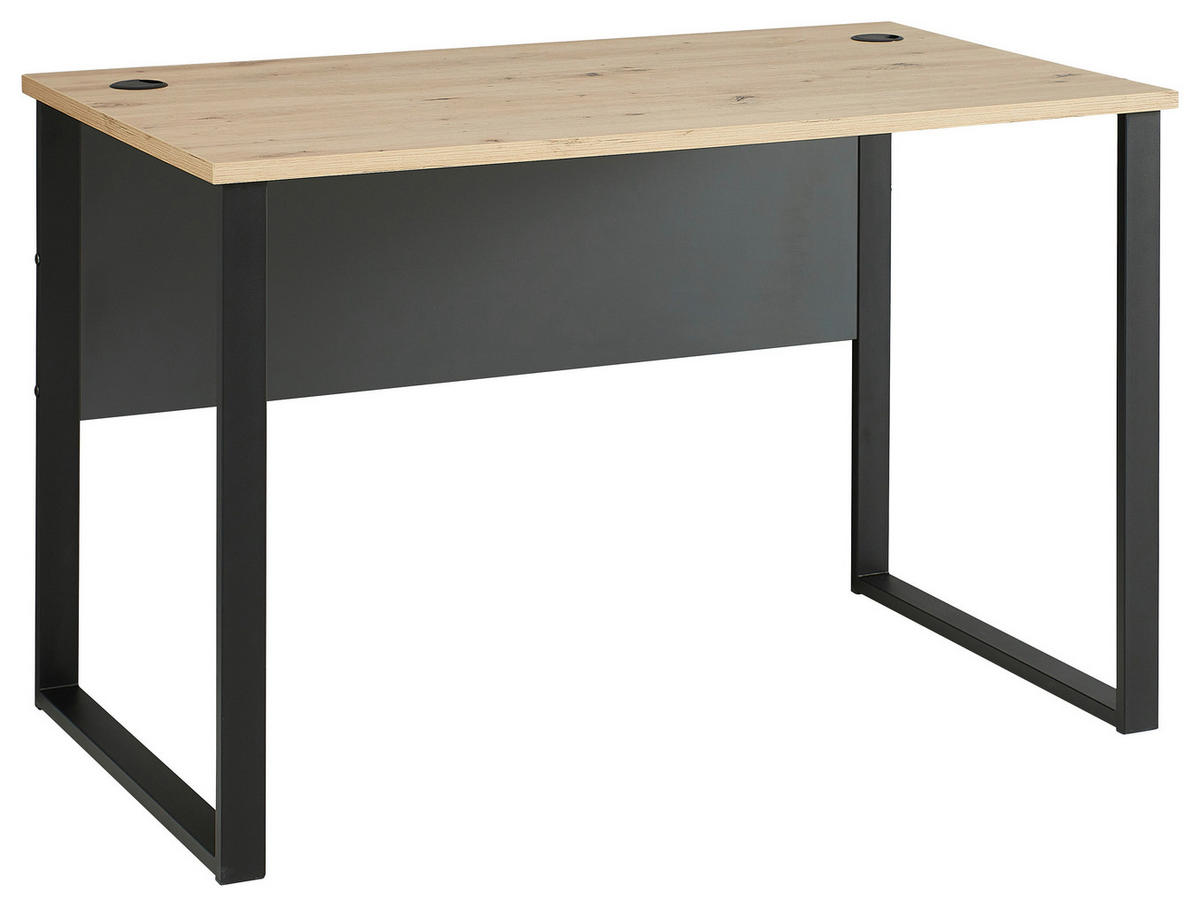 PISAĆI STOL  boje grafita, hrast Artisan  metal, drvni materijal  - boje grafita/hrast Artisan, Moderno, drvni materijal/metal (120/77/73cm) - Voleo