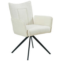 ARMLEHNSTUHL Eisen Webstoff  - Beige/Schwarz, Design, Textil/Metall (60/89/66cm) - Carryhome