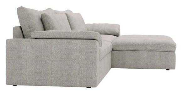 ECKSOFA  in Webstoff Greige  306/198 cm  - Greige/Schwarz, MODERN, Kunststoff/Textil (306/198cm) - Carryhome