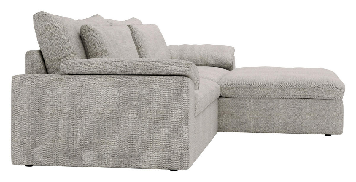 ECKSOFA  in Webstoff Greige  306/198 cm  - Greige/Schwarz, MODERN, Kunststoff/Textil (306/198cm) - Carryhome